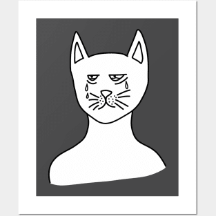 Tired Cat Crying Posters and Art